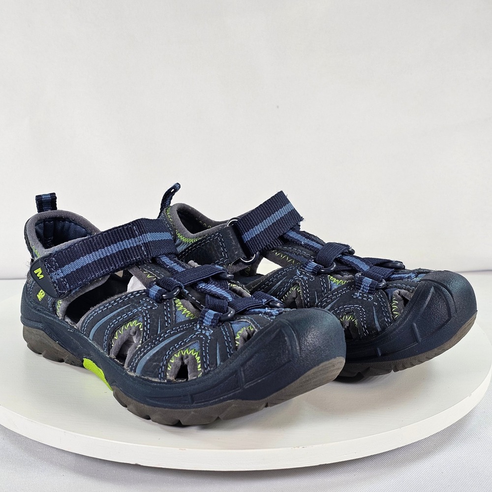 Merrell Hydro Hiker Sandal Kids 12W Navy Blue Lime Green Waterproof MC53375‎